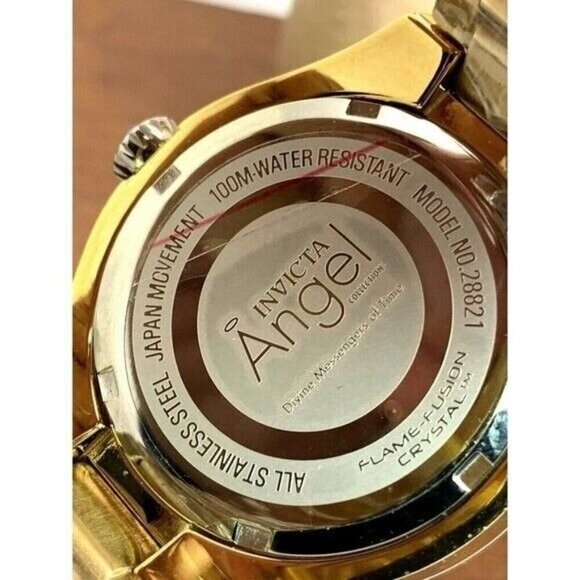 Invicta Women's Watch 28821 Angel Quartz Gold Dial Two Tone Stainless Steel 36mm - Picture 6 of 13